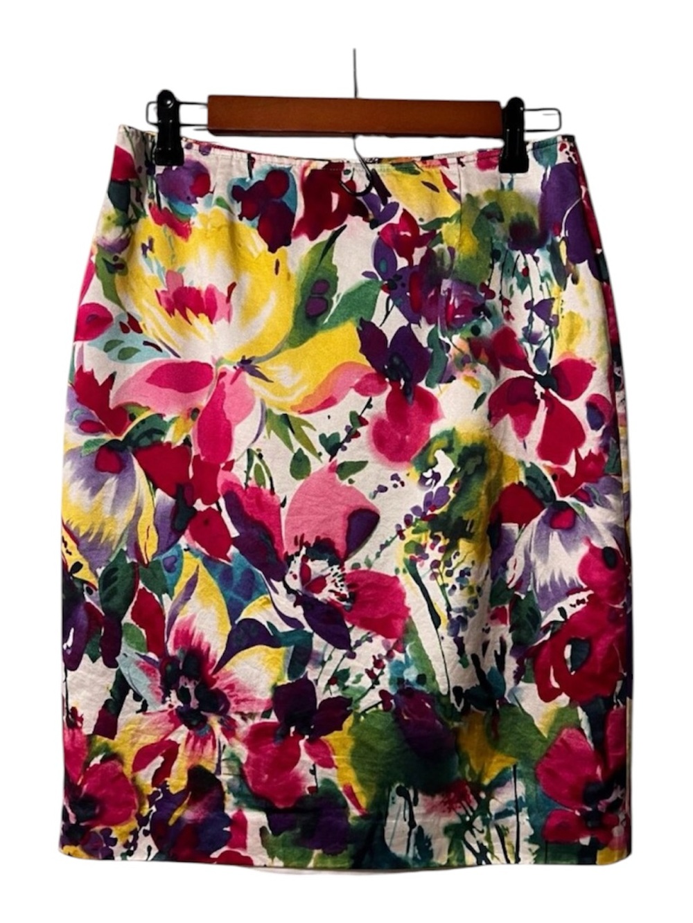 Jones New York Floral Pencil Skirt - Pink, Yellow, Purple, Green, White